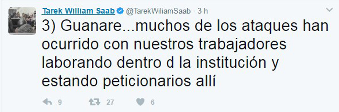 Saab denunció ataques a sedes william saab
