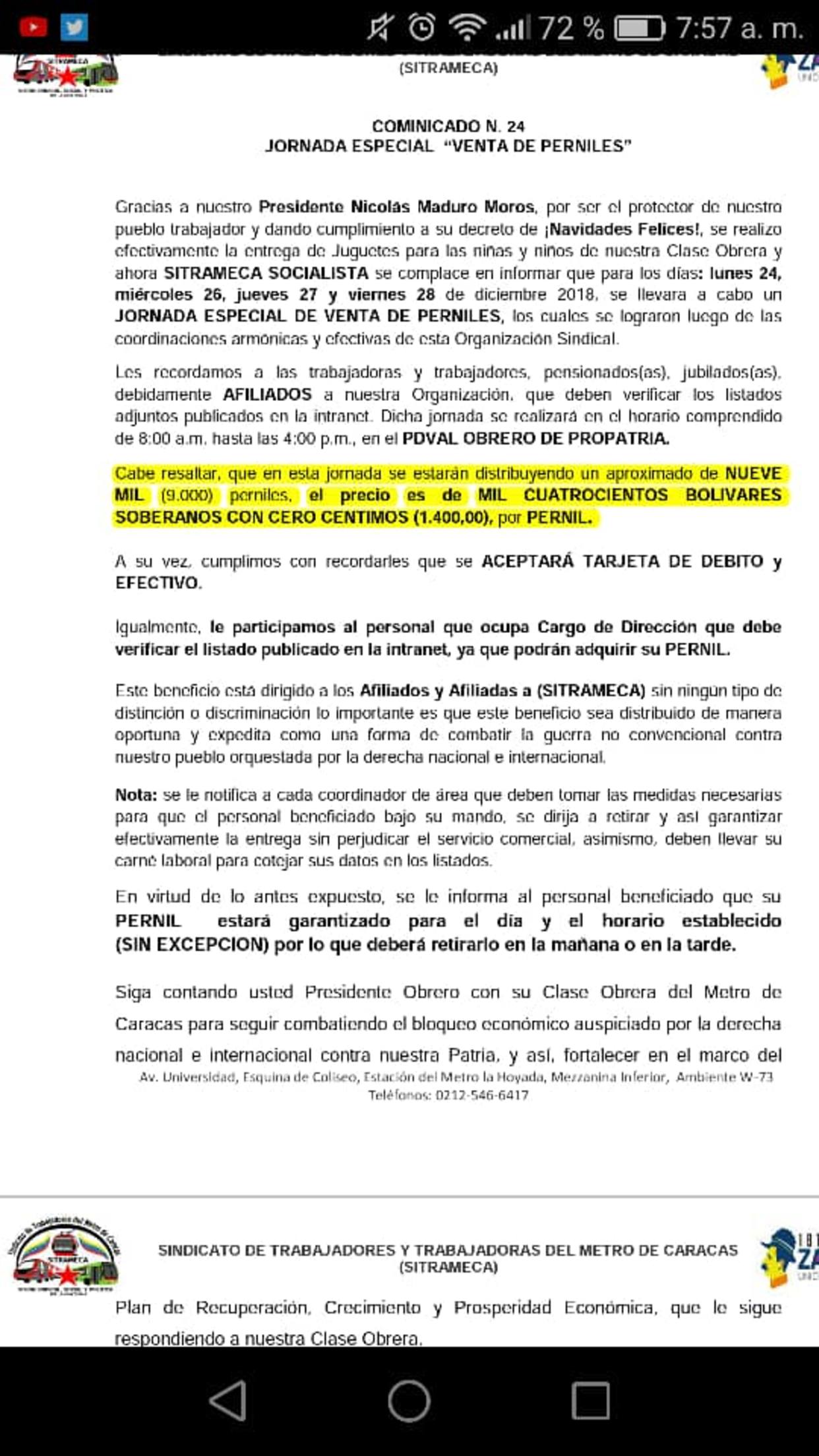 comunicado