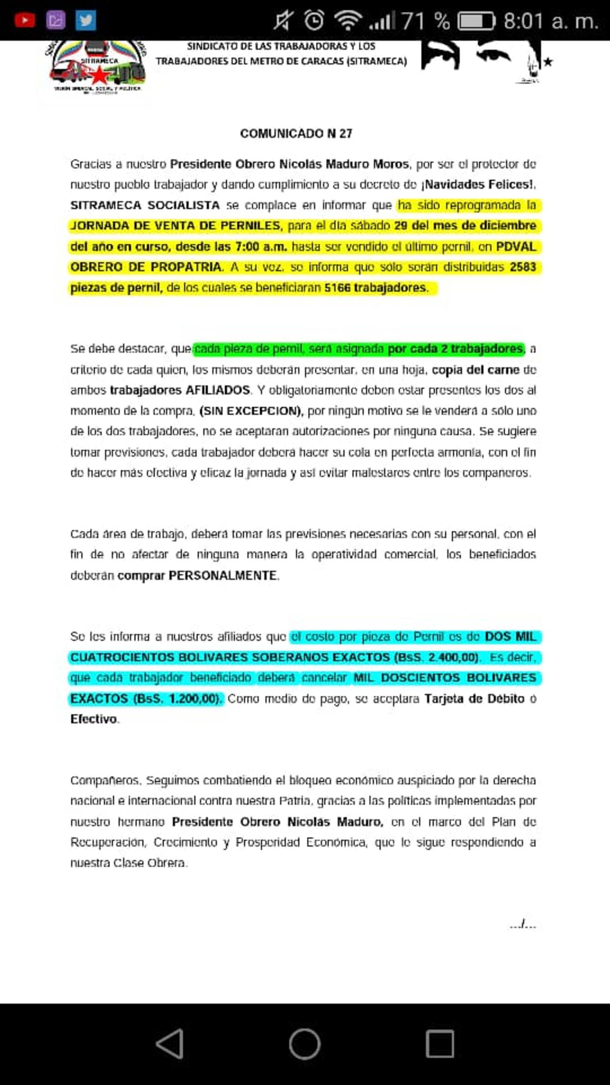 comunicado