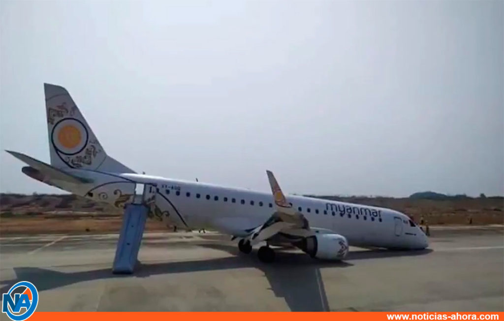 avión aterrizó sin ruedas