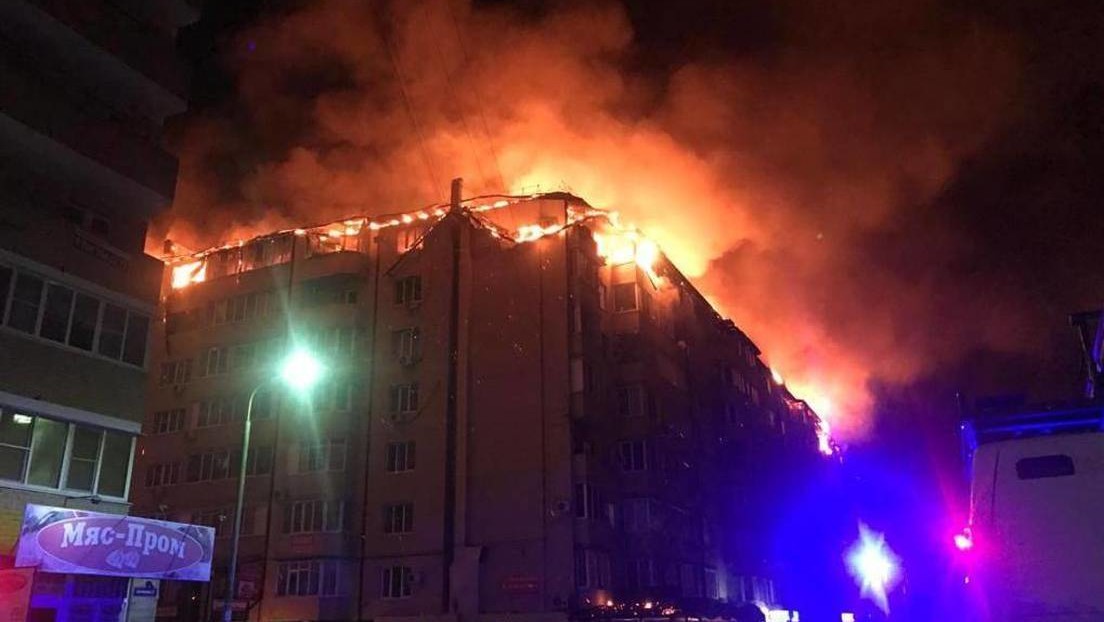 incendio edificio Krasnodar - noticias ahora