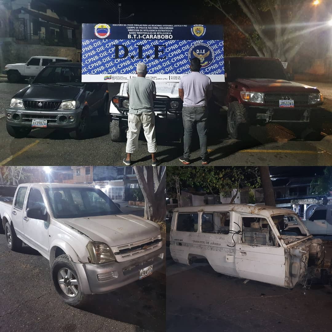 Dos sujetos detenidos por robo de vehículos