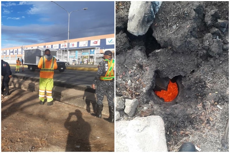 Colapsó un poste de alta tensión