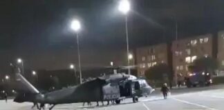 helicóptero aterrizó en colegio de Bogotá 