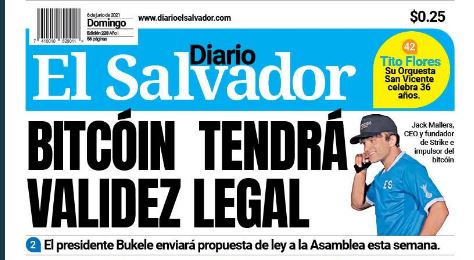 Bitcoin en moneda de curso legal en El Salvador