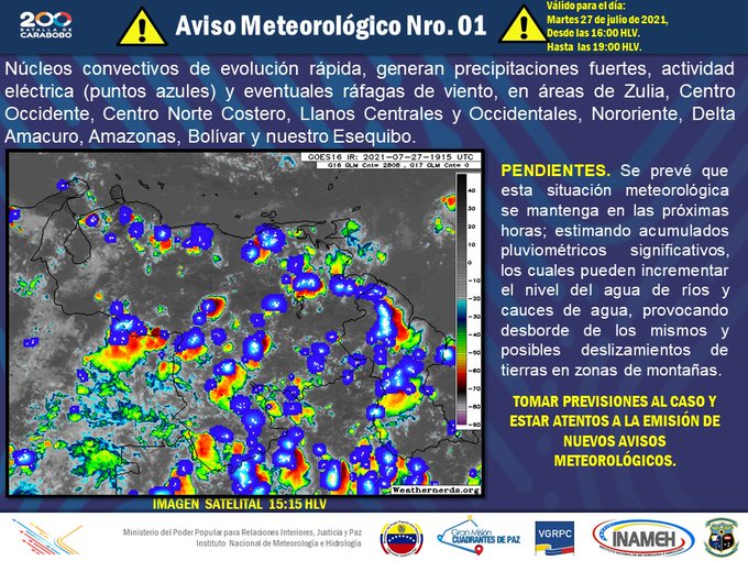 alerta ante las lluvias en Carabobo