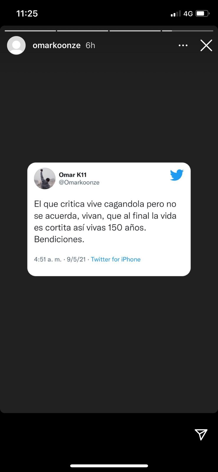 Omar Koonze responde críticas tras comprometerse