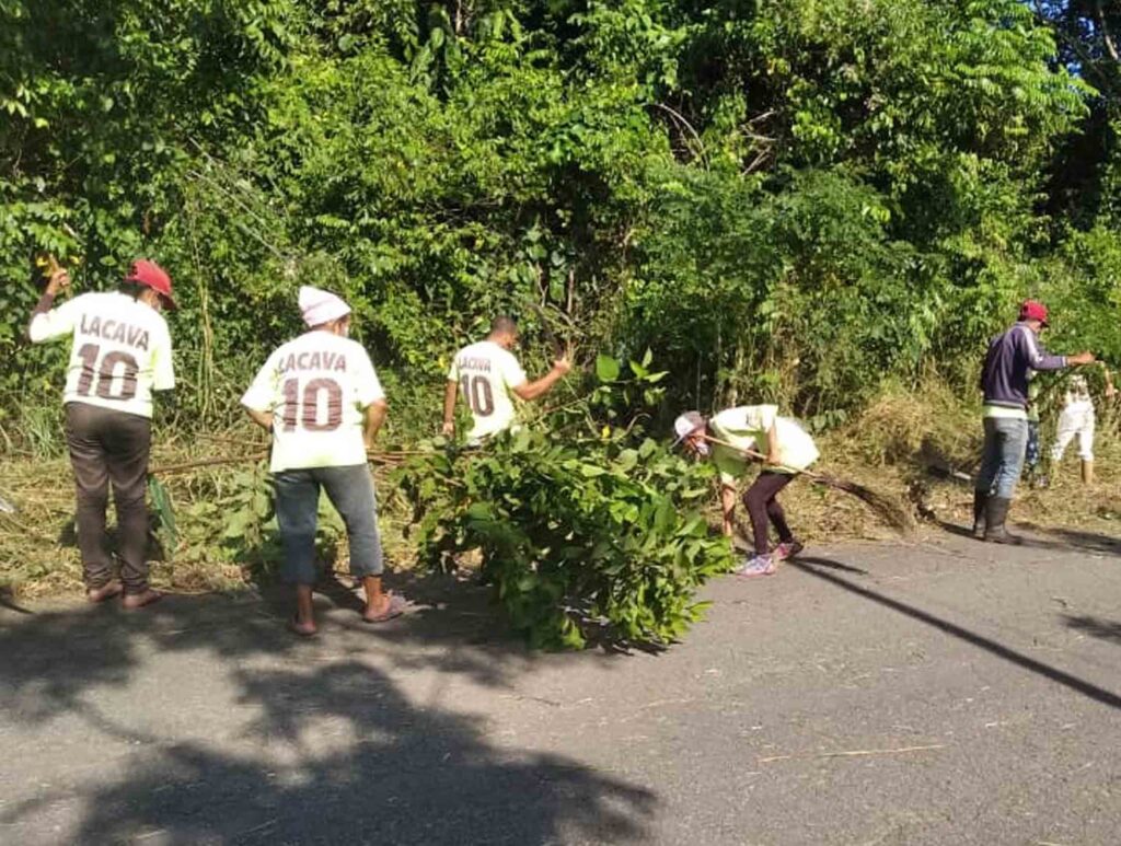 trabajos de limpieza en Cementerio Municipal de Miranda