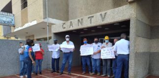 Trabajadores de CANTV protesta