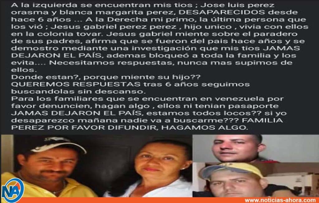 Asesinó a sus padres Colonia Tovar