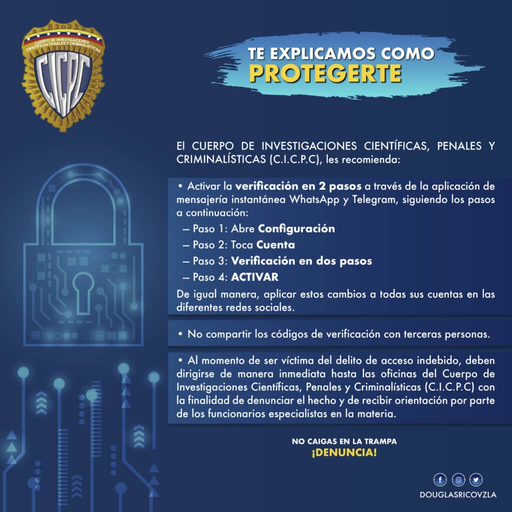 Cicpc alerta de hackeo de Whatsapp y Telegram