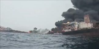 Explotó barco petrolero