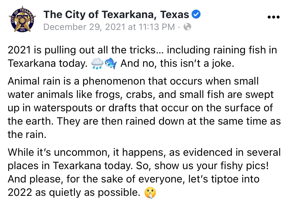 lluvia de peces en texas