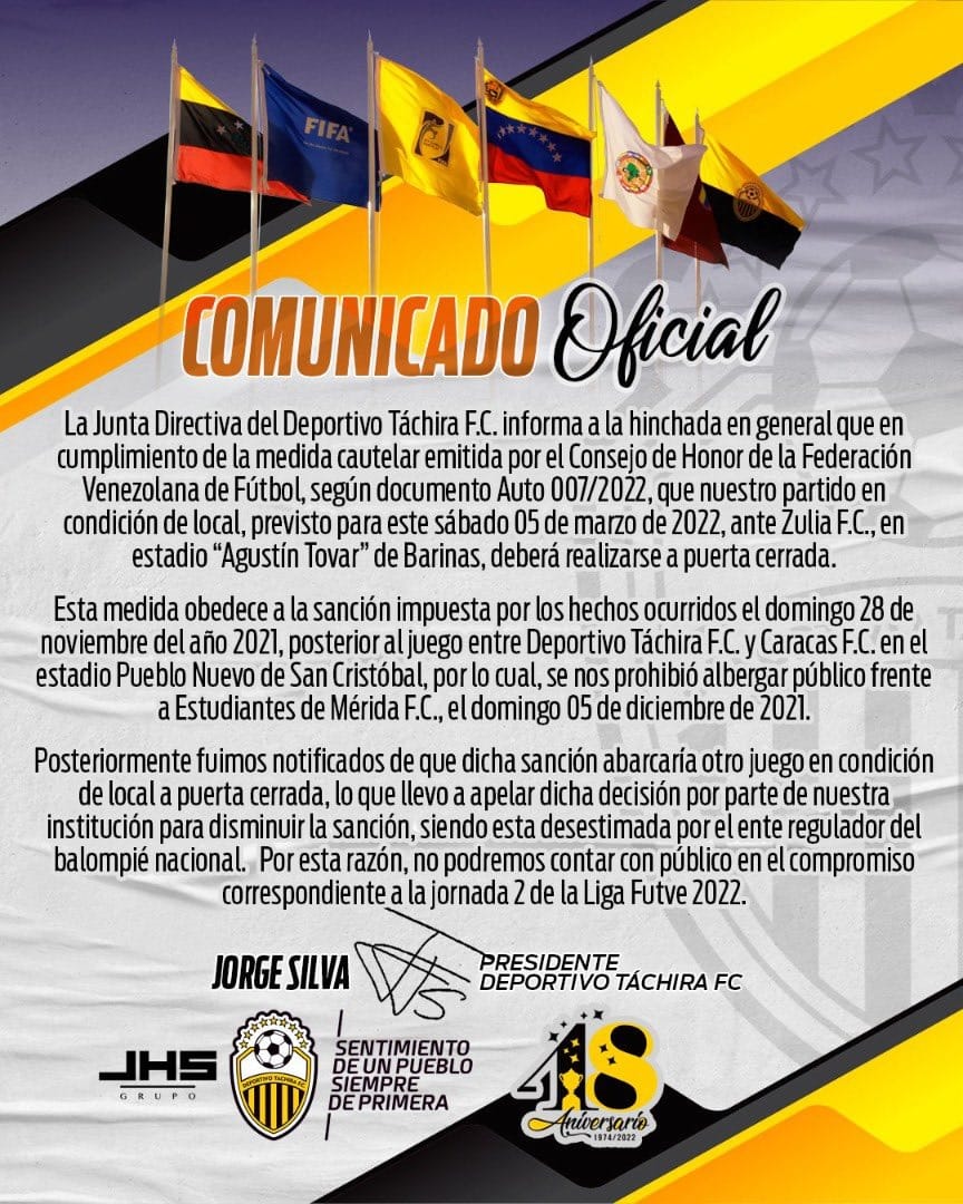 Táchira Zulia puerta cerrada 