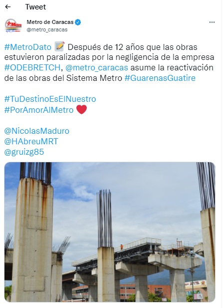 reactivación de obras metro de Guarenas-Guatire2