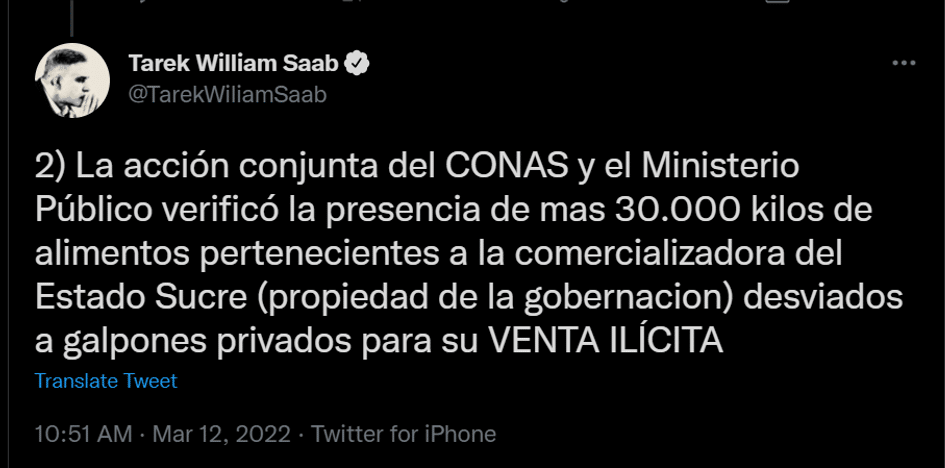 tarek william saab detenidos funcionarios trafico de alimentos