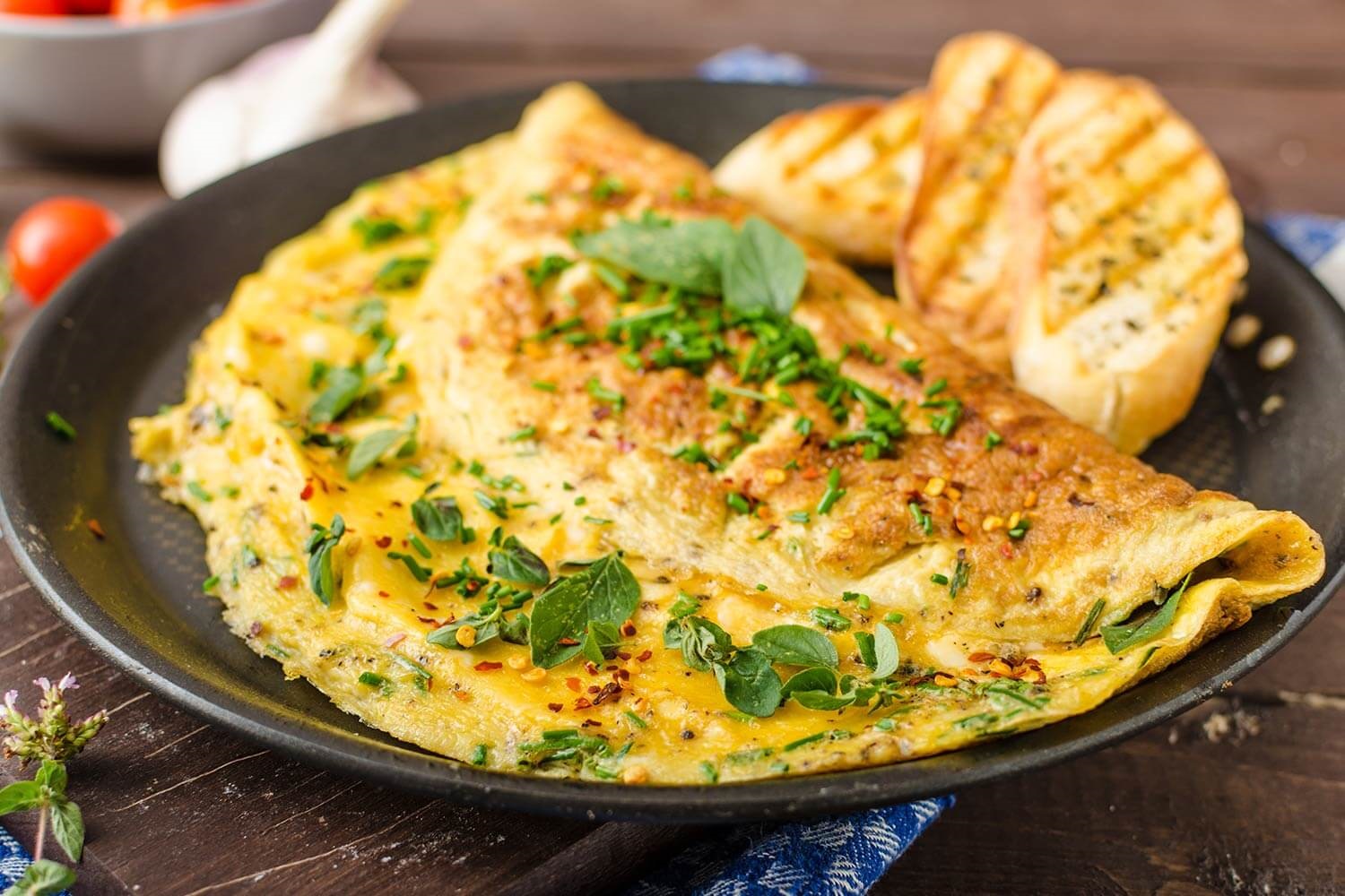 omelette estilo caprese