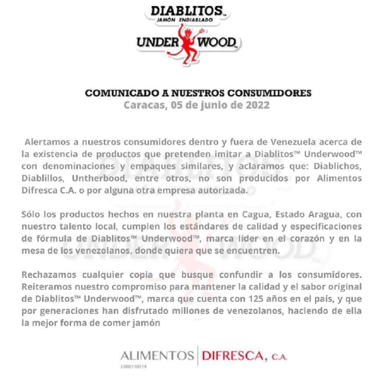 Diablitos Underwood imitación