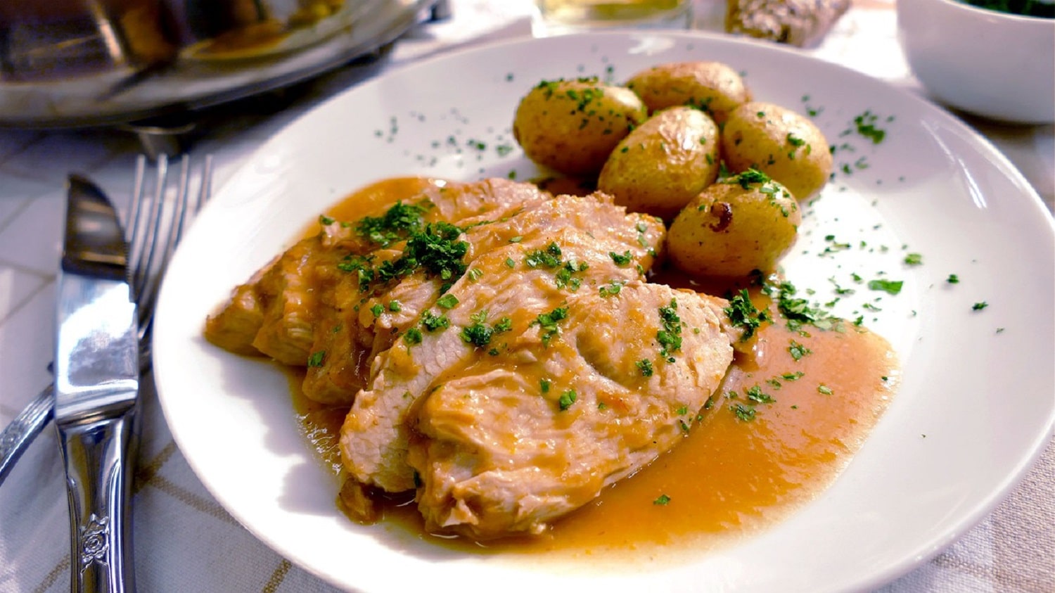 pavo en salsa de manzana